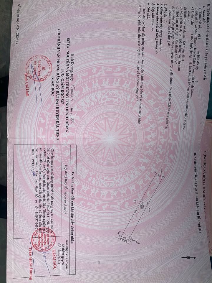 Đất nền Dầu Tiếng 1000m² - Cách DH707 chỉ 700m, đầu tư lý tưởng!