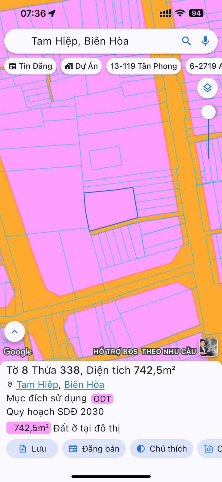 Bán đất phường Tam Hiệp, Biên Hòa 60m² - Sổ đỏ chính chủ, giá chỉ 2 tỷ!