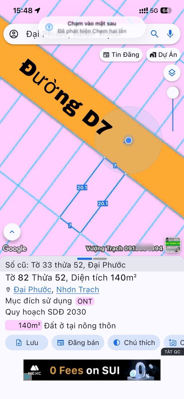 Đất nền Đại Phước 140m² giá 5.9 tỷ - Sổ đỏ chính chủ, vị trí đẹp!