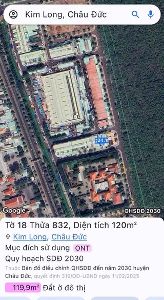 Shophouse Kim Long Châu Đức 120m² giá 2 tỷ - Mặt tiền sầm uất, kinh doanh thuận lợi!