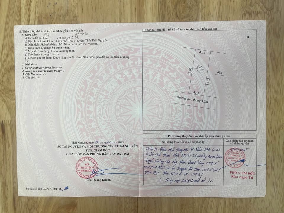 Đất ở Sơn Cẩm - Thái Nguyên 58m² giá 1 tỷ - Sổ đỏ chính chủ!