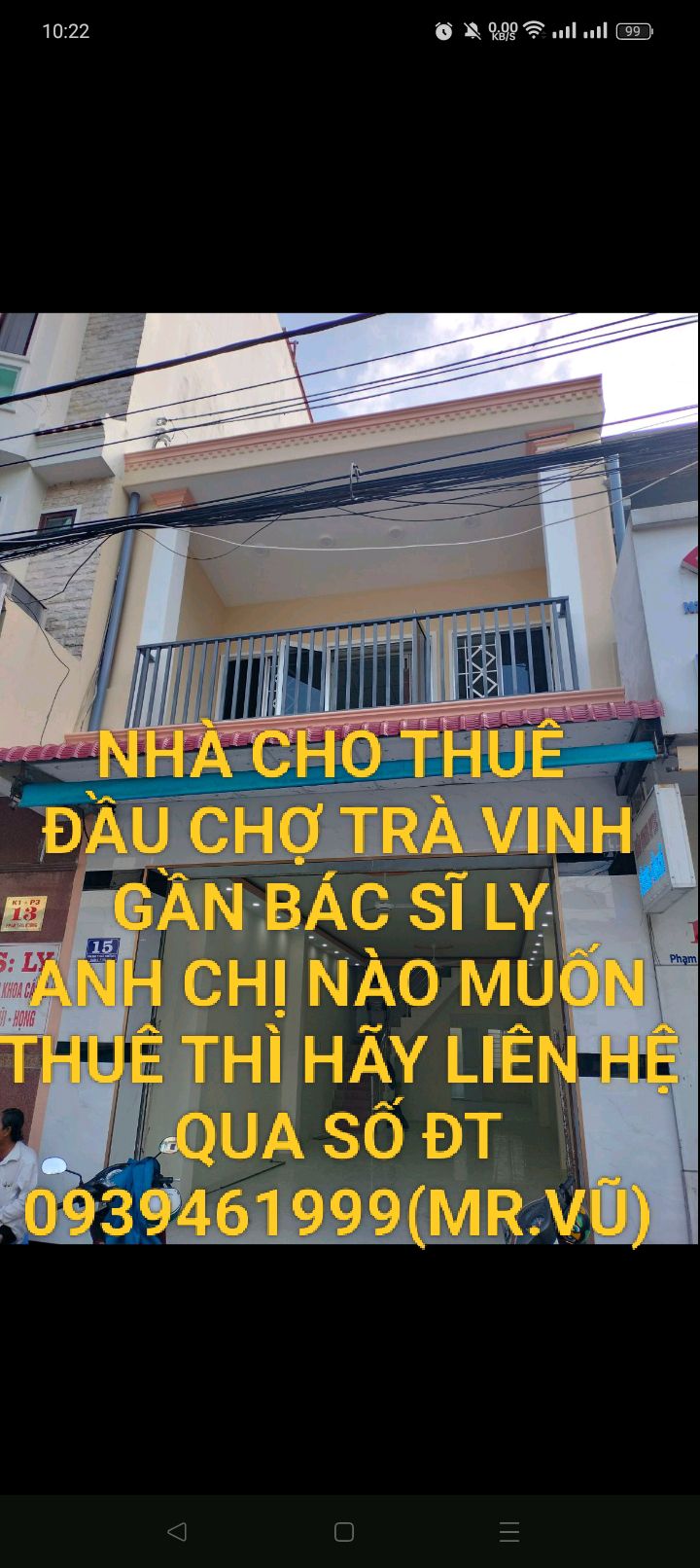 Nhà cho thuê tại Trà Vinh, phường 3 - Gần chợ và bệnh viện