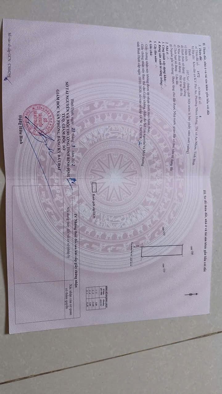 Đất An Nhơn 105m² giá 899 triệu - Sổ đỏ chính chủ, thương lượng ngay!