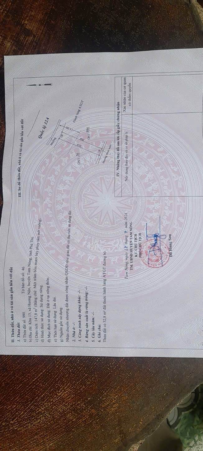 Đất nền mặt Quốc Lộ 32, Tam Nông, Phú Thọ 147.8m² - Tiềm năng đầu tư lớn!