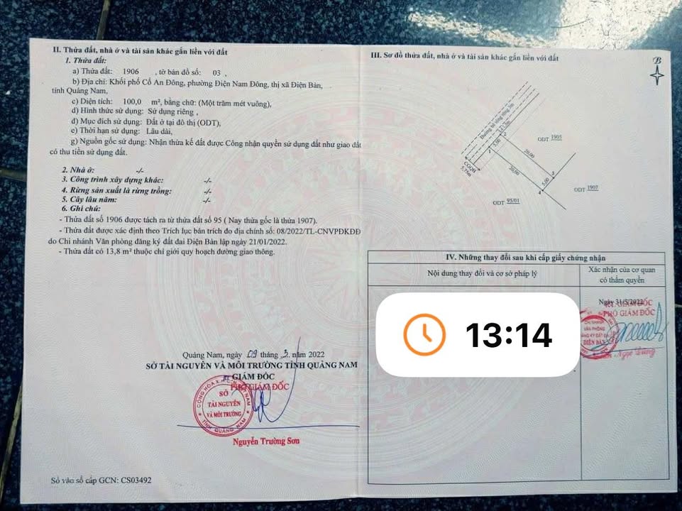 Đất nền Điện Nam Đông 100m² giá chỉ 1 tỷ - Cơ hội đầu tư tuyệt vời!