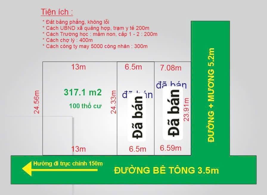 Đất nền Quảng Hợp 317m² giá chỉ 9xx triệu - Mặt tiền 13m bên cạnh trường học!