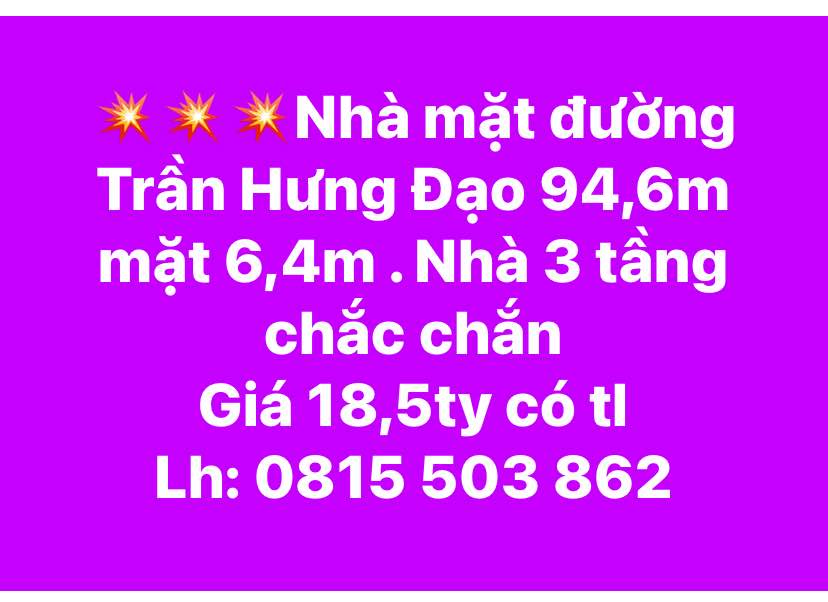 Nhà mặt phố Trần Hưng Đạo, Nam Định 94m² giá 18.5 tỷ - Cơ hội đầu tư tuyệt vời!