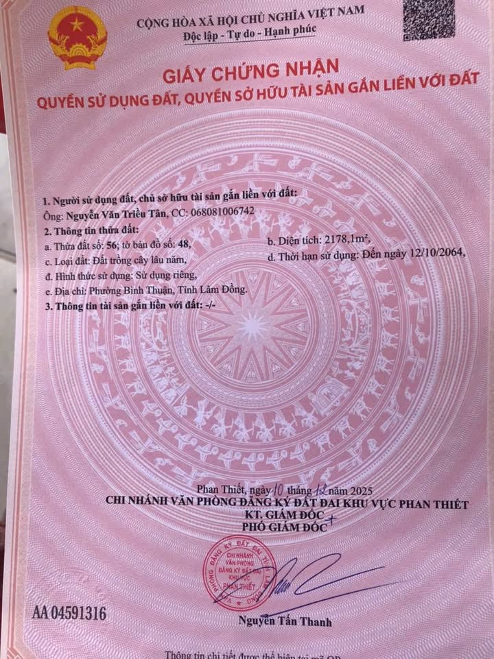 Đất CLN Hàm Hiệp, Bình Thuận 21,781m² giá 3.5 tỷ - Đường ô tô tận nơi!