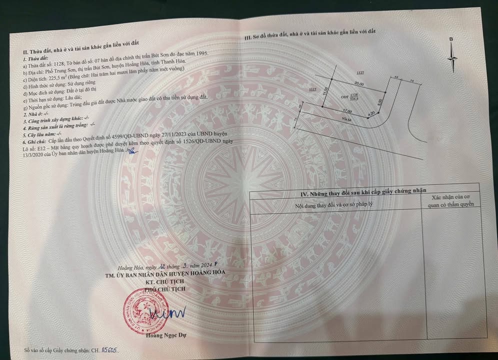 Đất nền Bút Sơn, Hoằng Hóa 225m² giá chỉ từ 20 triệu/m² - Cơ hội vàng đầu tư!