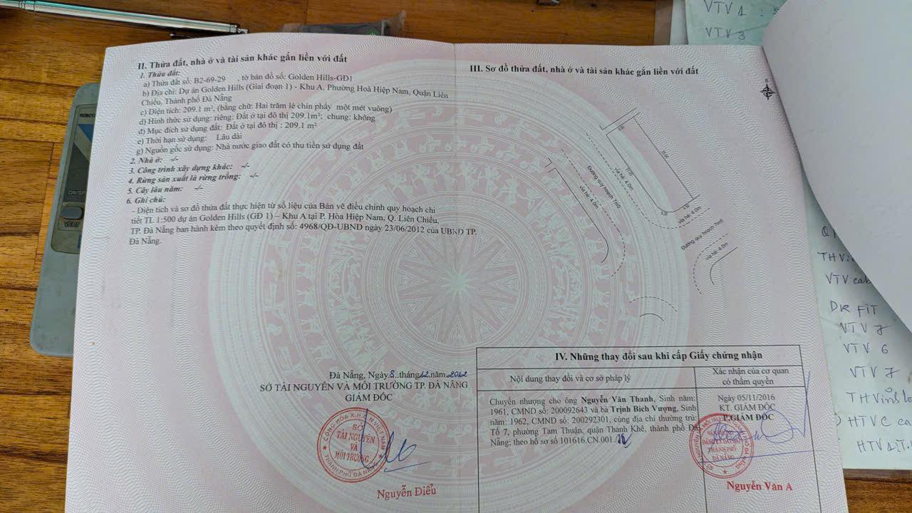 Đất nền góc Golden Hills Đà Nẵng 210m² giá 8 tỷ - Cơ hội đầu tư hiếm có!