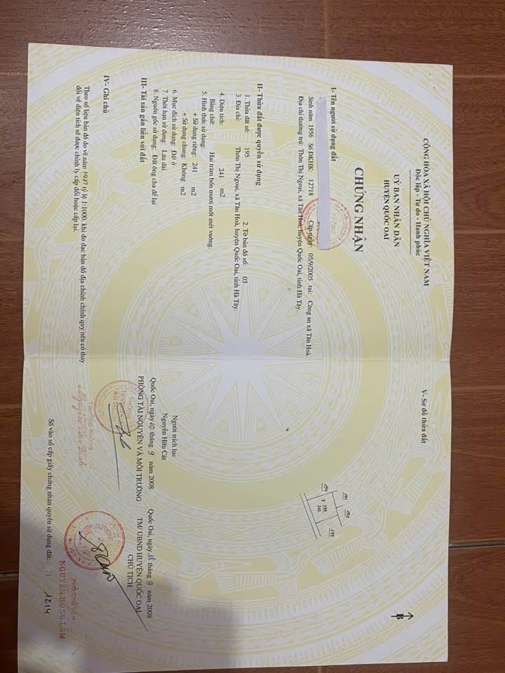 Đất nền Tân Hòa Quốc Oai 80m² - Gần khu công nghiệp và trường học!