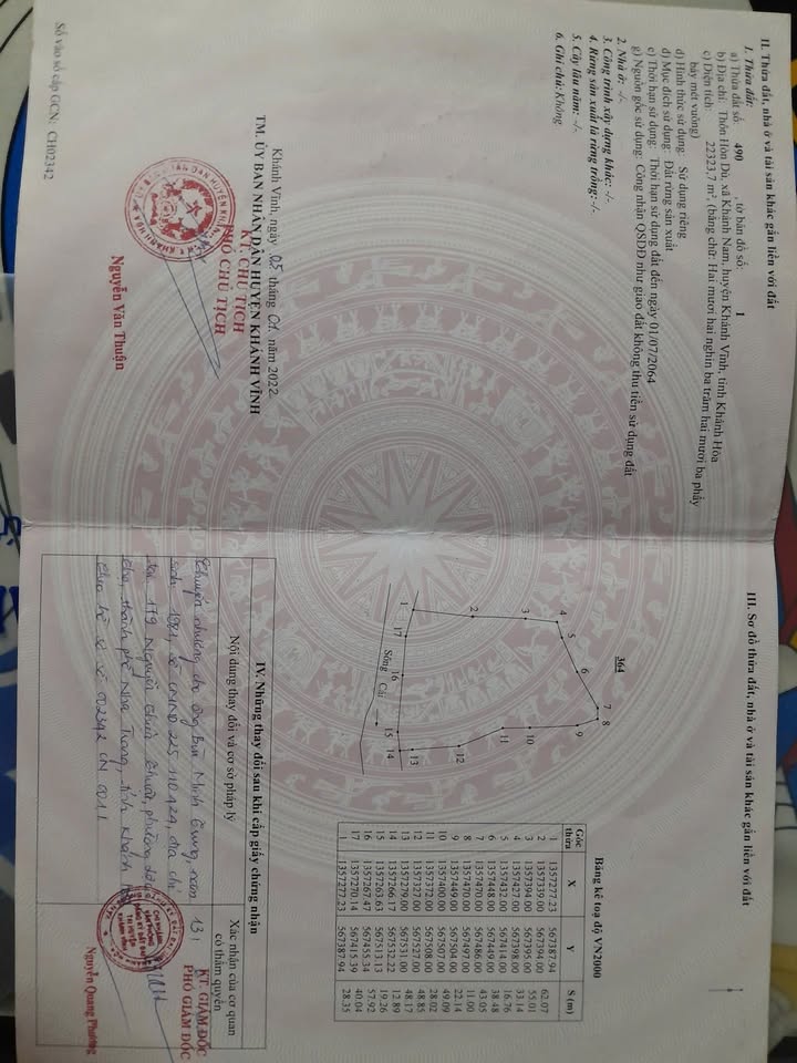 Lô đất 22.323,7m² tại Khánh Nam, Khánh Vĩnh - Sổ đỏ chính chủ, giá tốt!