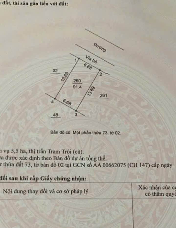 Đất dịch vụ Trạm Trôi Hoài Đức 91,4m² - Tiềm năng đầu tư lớn!