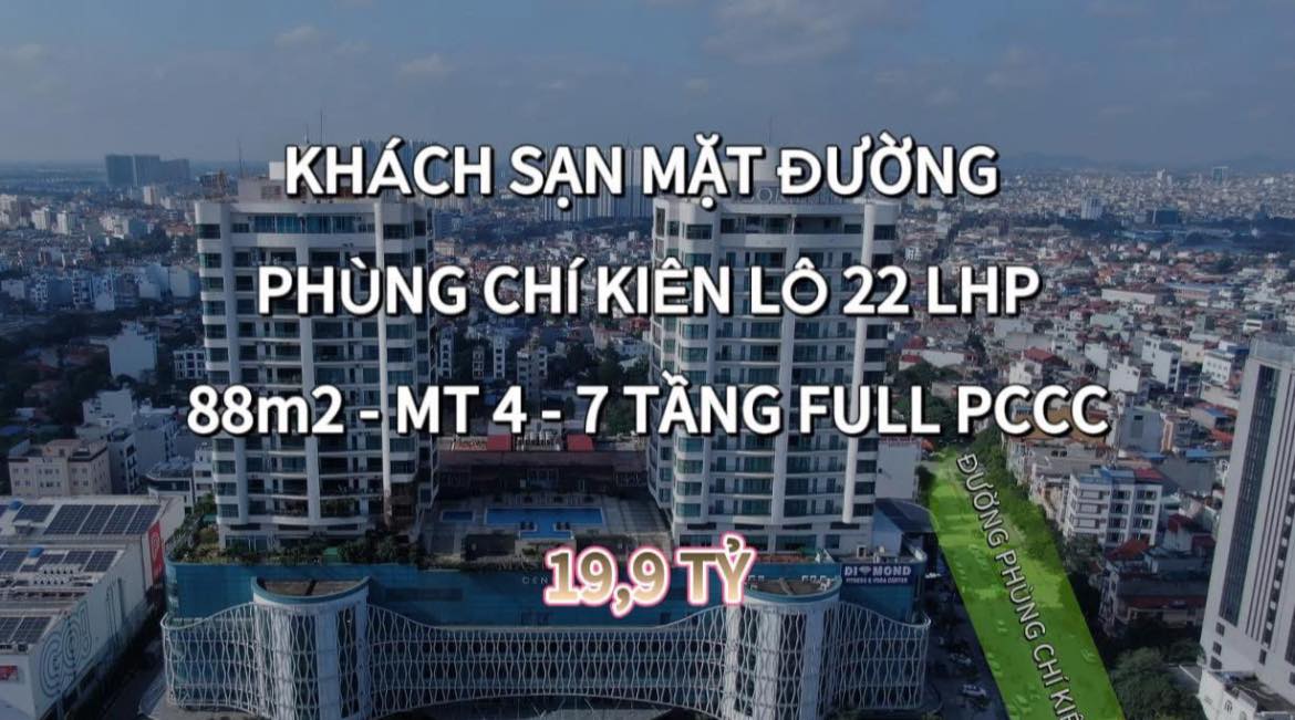 Khách sạn mặt đường Phùng Chí Kiên Ngô Quyền 88m² giá 20 tỷ - Kinh doanh ổn định!