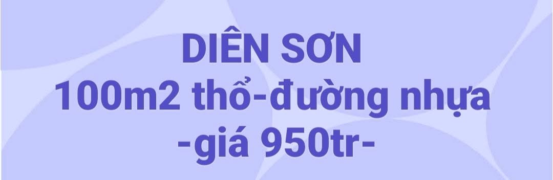 Đất nền Diên Sơn 100m² giá 950 triệu - Sổ hồng chính chủ, vị trí đắc địa!