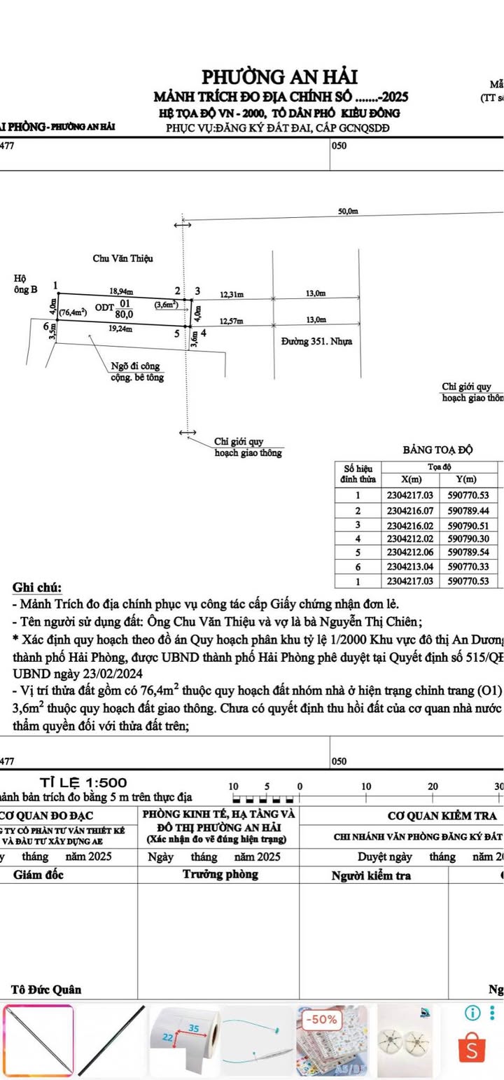 Đất nền Hồng Thái, An Dương 80m² giá 4 tỷ - Vị trí kinh doanh đắc địa!