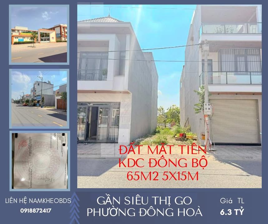 Lô đất kinh doanh 65m² tại Đông Hòa - Đầu tư sinh lời ngay hôm nay!