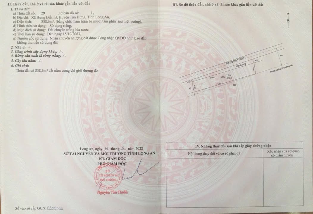 Farm 15 mẫu đất trồng lúa tại Hưng Điền B, Tân Hưng - Đầu tư sinh lời 4.5 tỷ!