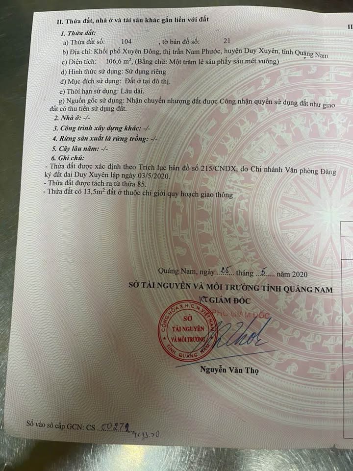 Đất ở đô thị Xuyên Đông, Nam Phước 105m² giá 400 triệu - Đường ô tô tận nơi!