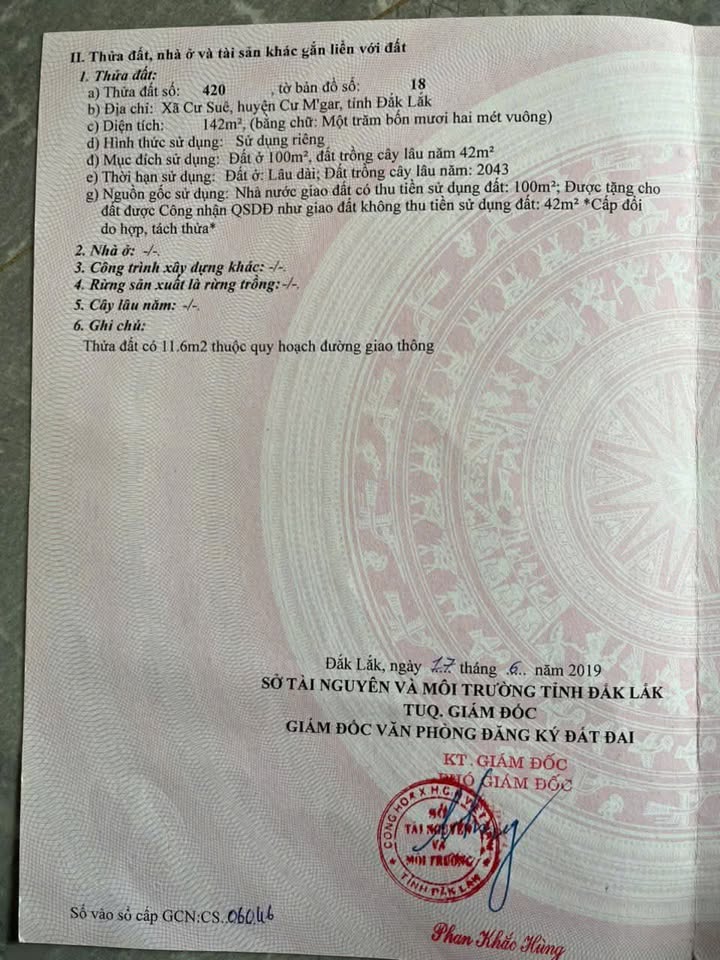 Đất thổ cư 150m² tại xã Quảng Phú - Giá chỉ 600 triệu - Bán gấp!