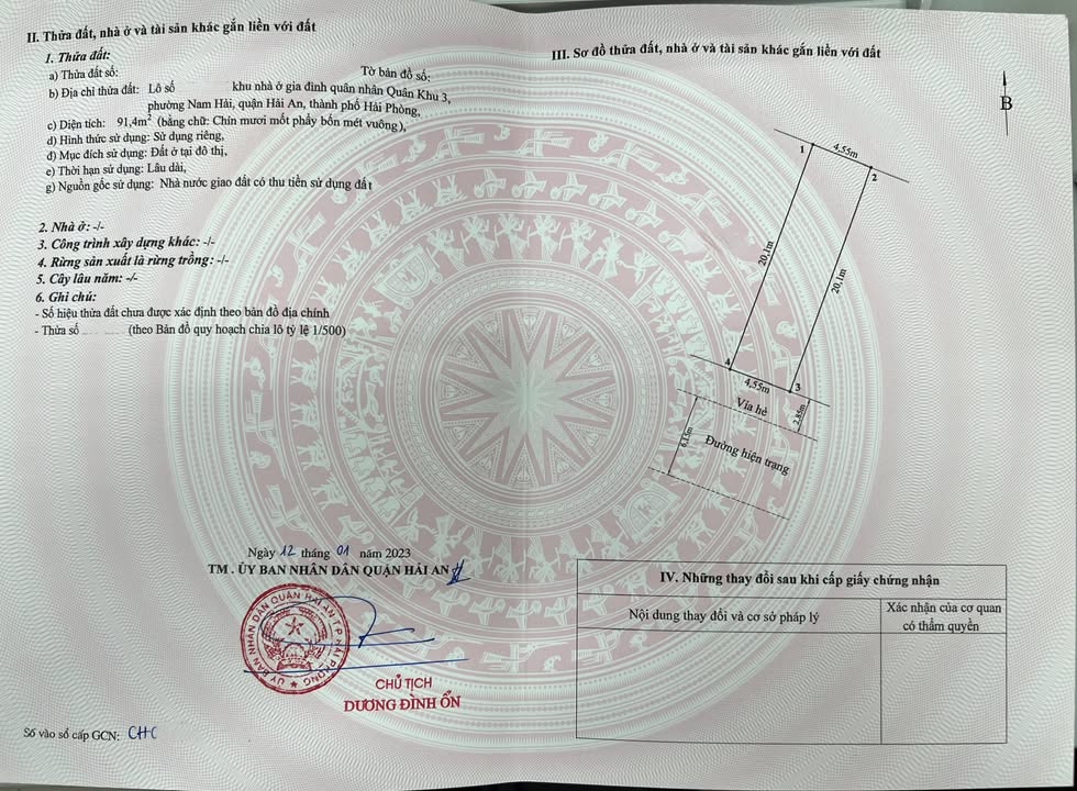 Lô đất 91,4m² tại TDC Quân Khu 3 Nam Hải - Đầu tư tiềm năng giá 3,838 tỷ!