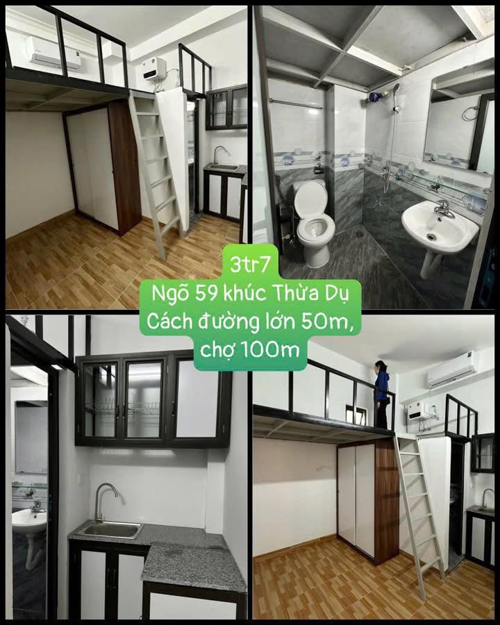 Phòng cho thuê tại ngõ 59 Khúc Thừa Dụ, 15m² giá 3.7 triệu - Full đồ, không chung chủ!