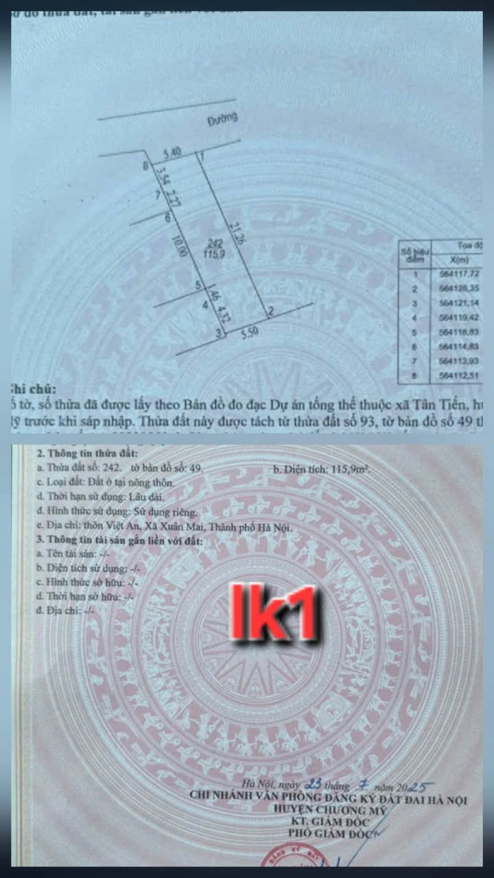 Đất nền Xuân Mai, Chương Mỹ 113m² giá 1.1 tỷ - Đầu tư sinh lời tuyệt vời!
