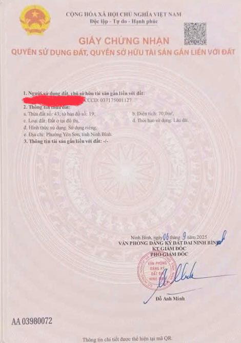 Đất nền Thôn Đoàn Kết, Yên Sơn, Tam Điệp 68m² giá 1.6 tỷ - Cơ hội đầu tư tuyệt vời!