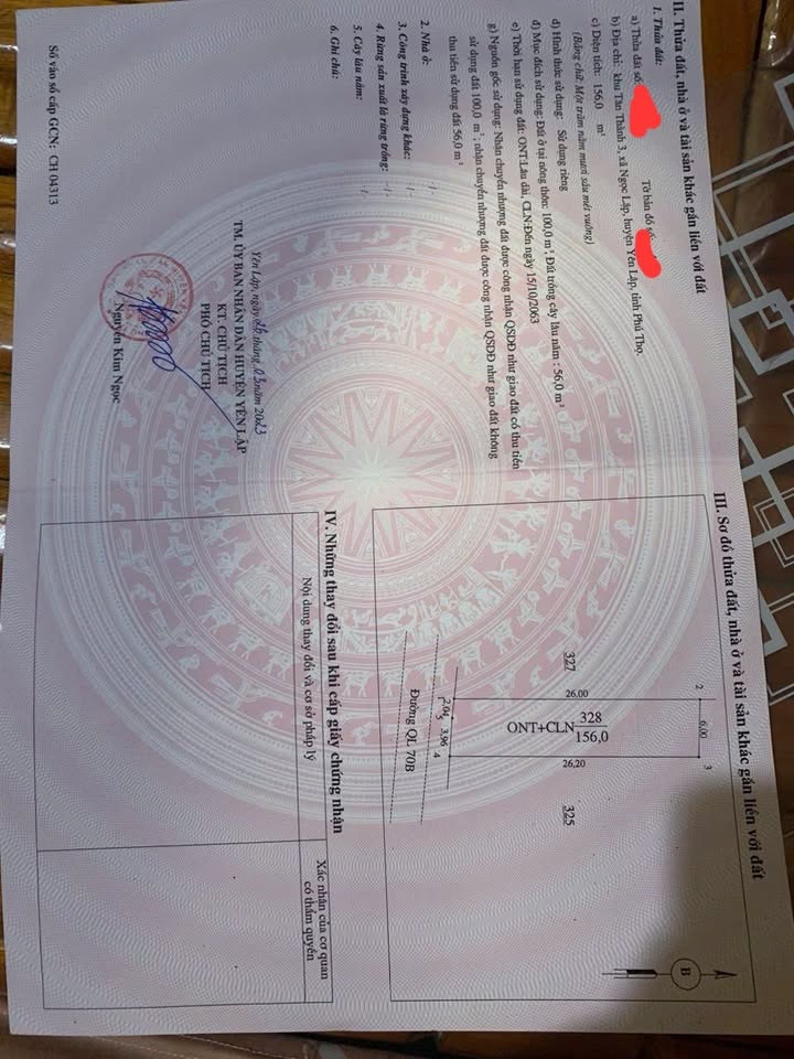 Đất nền Ngọc Lập, Yên Lập, Phú Thọ 156m² - Đầu tư sinh lời ngay!