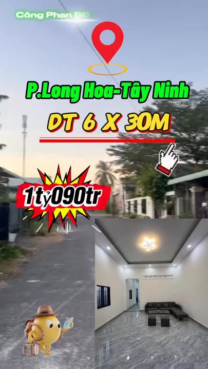 Nhà đẹp Hòa Thành Tây Ninh 180m² giá 1.09 tỷ - Thiết kế kiên cố, sổ đỏ chính chủ!