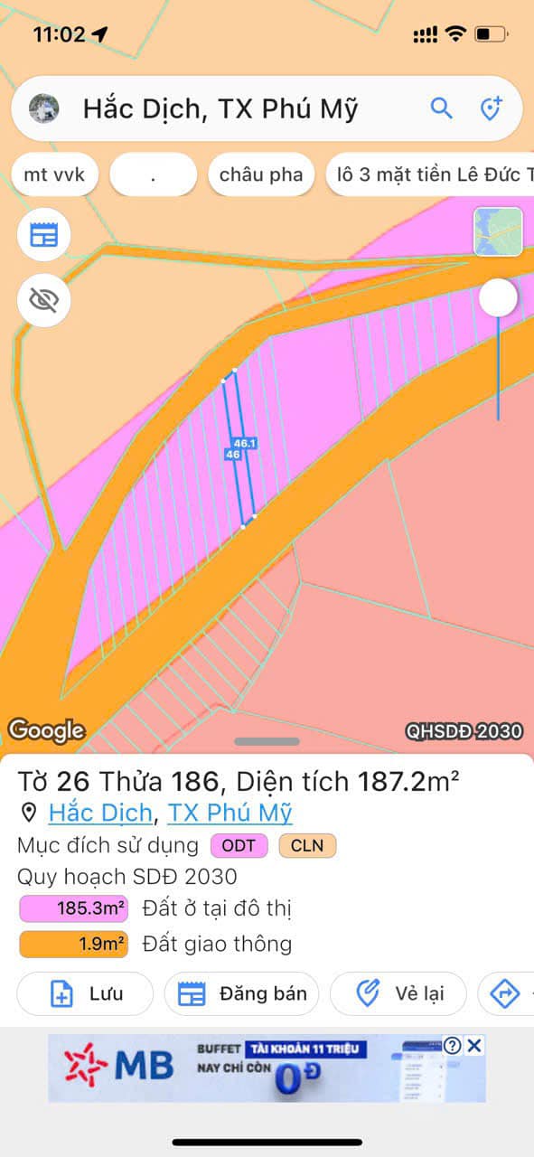 Đất nền 2 mặt tiền đường TD7, Phường Hắc Dịch, 225m² chỉ 1.05 tỷ - Cơ hội đầu tư tuyệt vời!