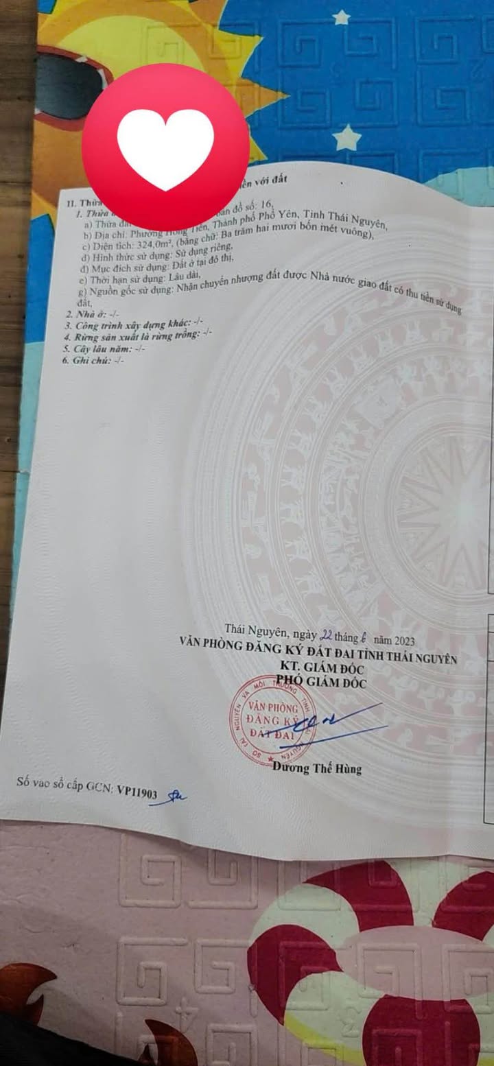 Đất nền Hồng Tiến Phổ Yên 324m² giá 3.24 tỷ - Cơ hội đầu tư hấp dẫn!