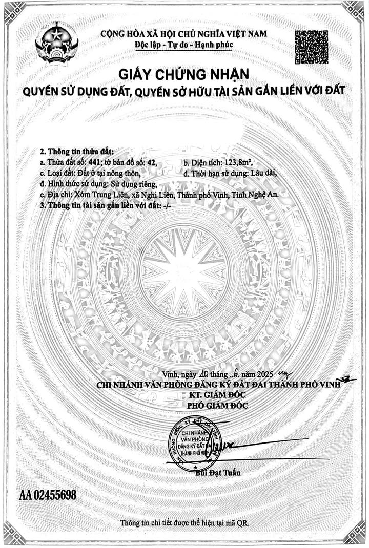 Đất Nền Nghi Liên, TP Vinh 123m² giá 3 tỷ - Vị trí đẹp, cơ hội đầu tư!