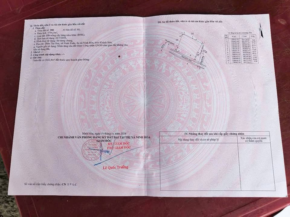 Đất mặt tiền tỉnh lộ 5 Ninh Hòa 5766m² giá 7.5 tỷ - Đầu tư sinh lời ngay!