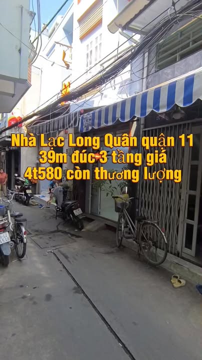 Nhà riêng Lạc Long Quân, Q11, 39m² giá 4.58 tỷ - Hàng hiếm, đúc 3 tầng!