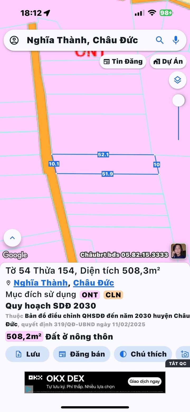 Đất Nghĩa Thành Châu Đức 5280m² giá 1.8 tỷ - Vị trí đắc địa gần KCN!