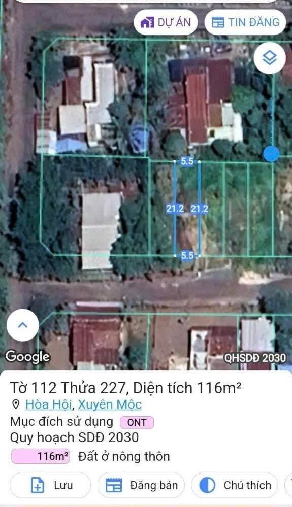 Đất thổ cư Hòa Hội Xuyên Mộc 115m² giá 500 triệu - Cơ hội đầu tư tuyệt vời!