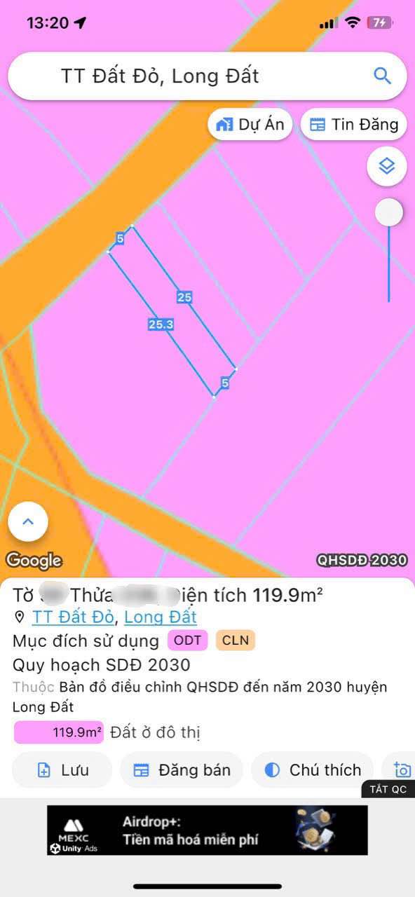 Đất nền Đất Đỏ 300m² giá 1.2 tỷ - Khu dân cư đông đúc, gần chợ