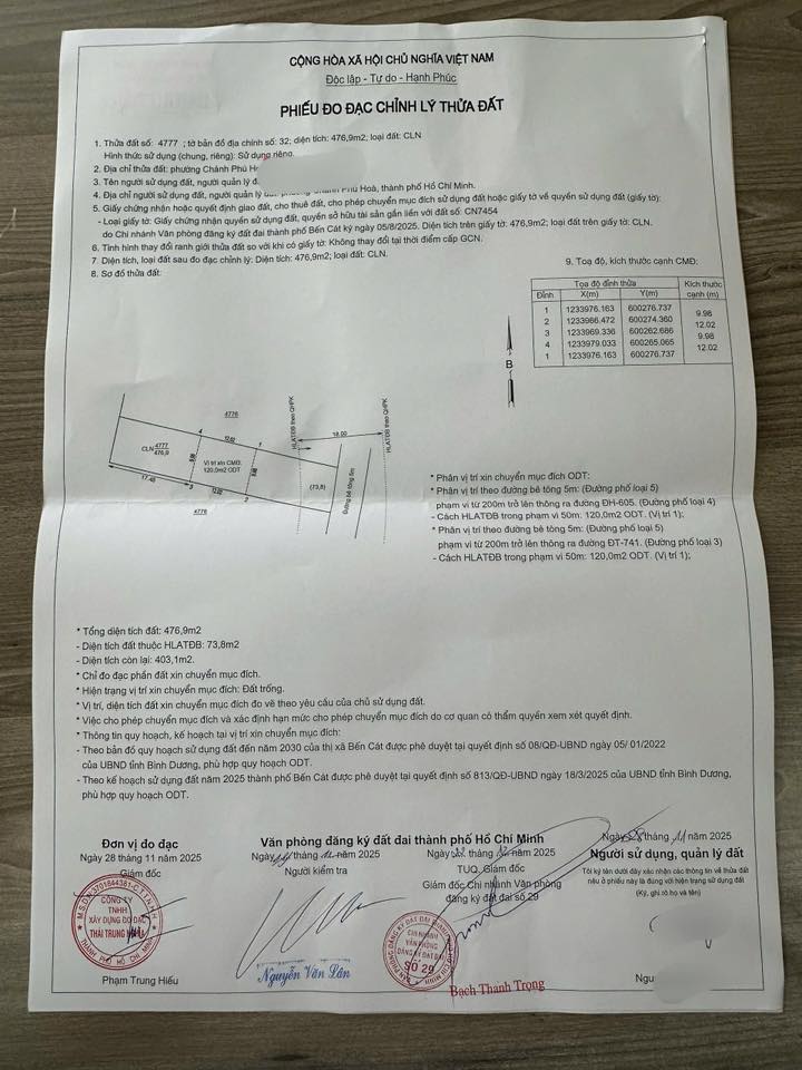 Đất thổ cư Chánh Phú Hòa, Bến Cát 470m² giá 2.3 tỷ - Đầu tư sinh lời ngay!