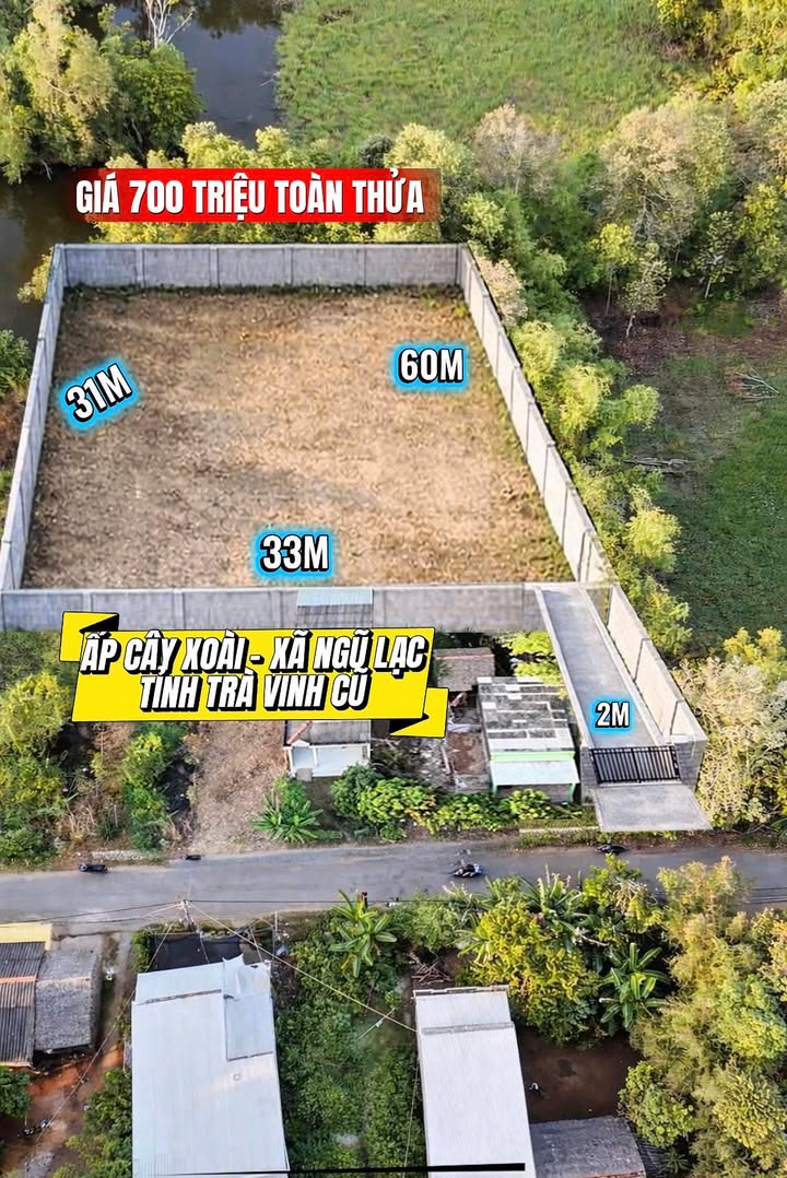 Đất nền xã Ngũ Lạc, huyện Duyên Hải, 2550m² giá 700 triệu - Cơ hội đầu tư hấp dẫn!