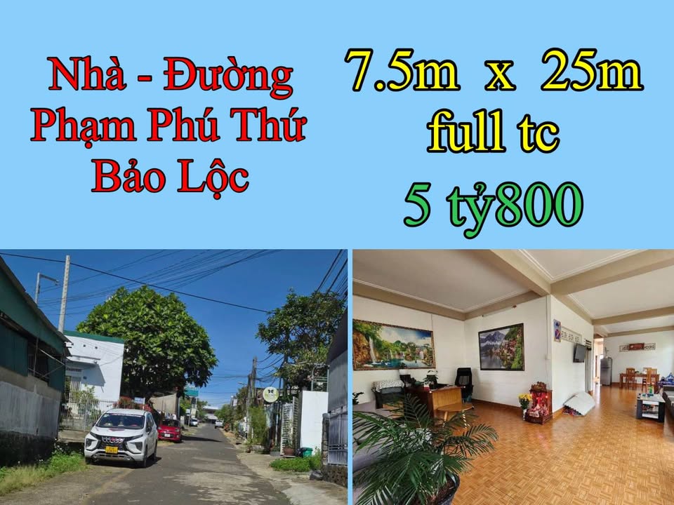 Nhà mặt tiền Phường B'Lao Bảo Lộc 187m² giá 5.8 tỷ - Full nội thất sang trọng!