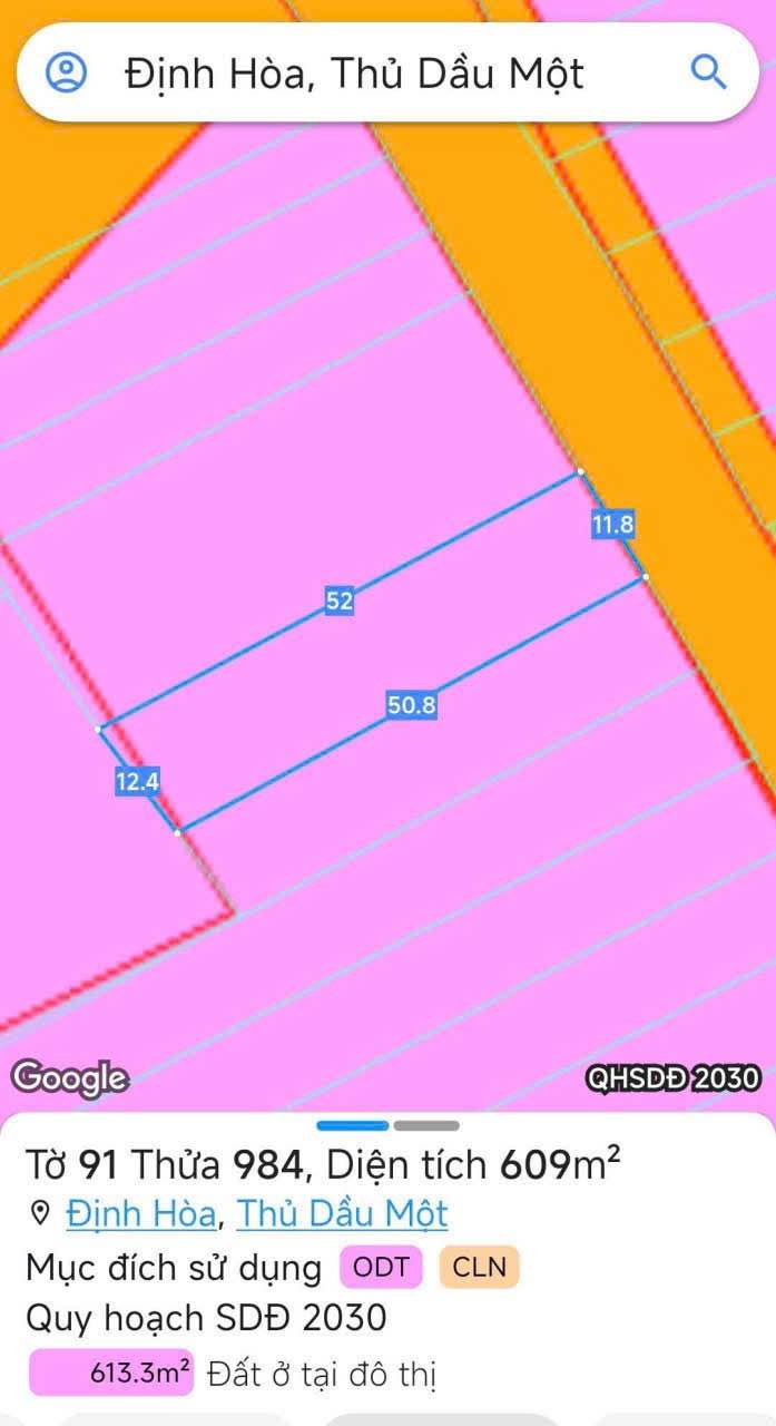 Bán đất Định Hòa, Bình Dương 600m² giá 7.2 tỷ - Đường nhựa thông thoáng!