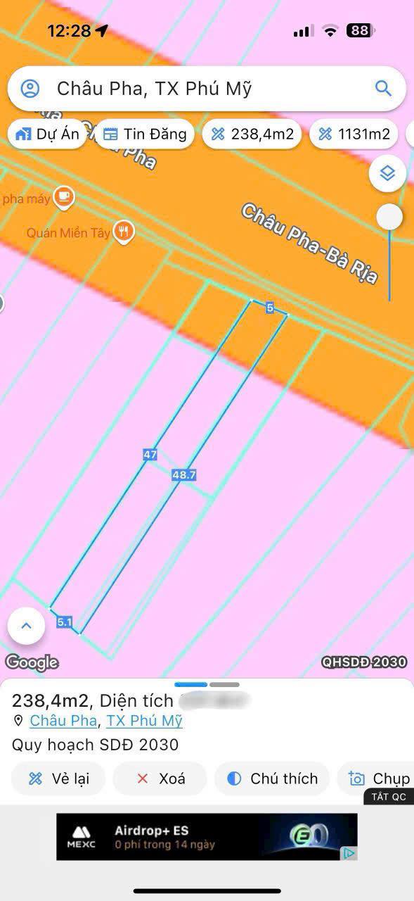 Đất nền mặt tiền Châu Pha, Bà Rịa - Vũng Tàu 250m² giá chỉ 2.3 tỷ - Sổ hồng riêng chính chủ!