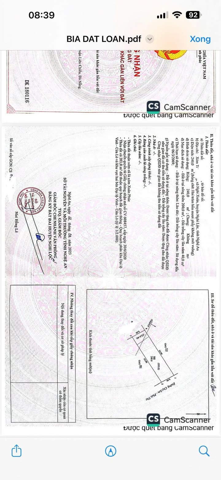 Đất nền Phúc Thọ Nghi Lộc 240m² giá 3.5 tỷ - Mặt tiền kinh doanh thuận lợi!