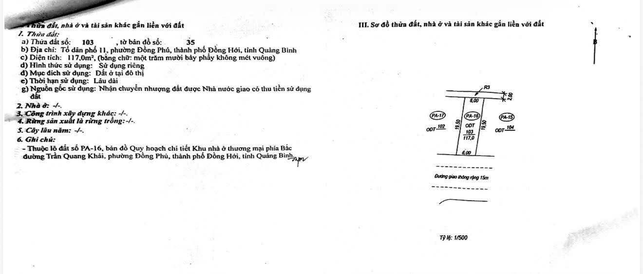 Đất nền Đồng Hới Quảng Bình 117m² giá 4,7 tỷ - Vị trí lý tưởng cho kinh doanh
