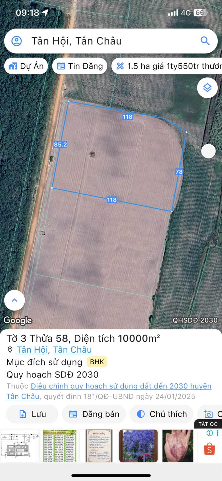 Đất nền Tân Hội Tân Châu 2ha giá 1.8 tỷ - Mặt tiền đường lớn dễ dàng đầu tư!