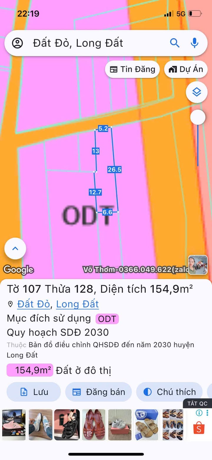 Đất nền Đất Đỏ, Bà Rịa - Vũng Tàu, 155m² giá 1.45 tỷ - Đầu tư sinh lời ngay!