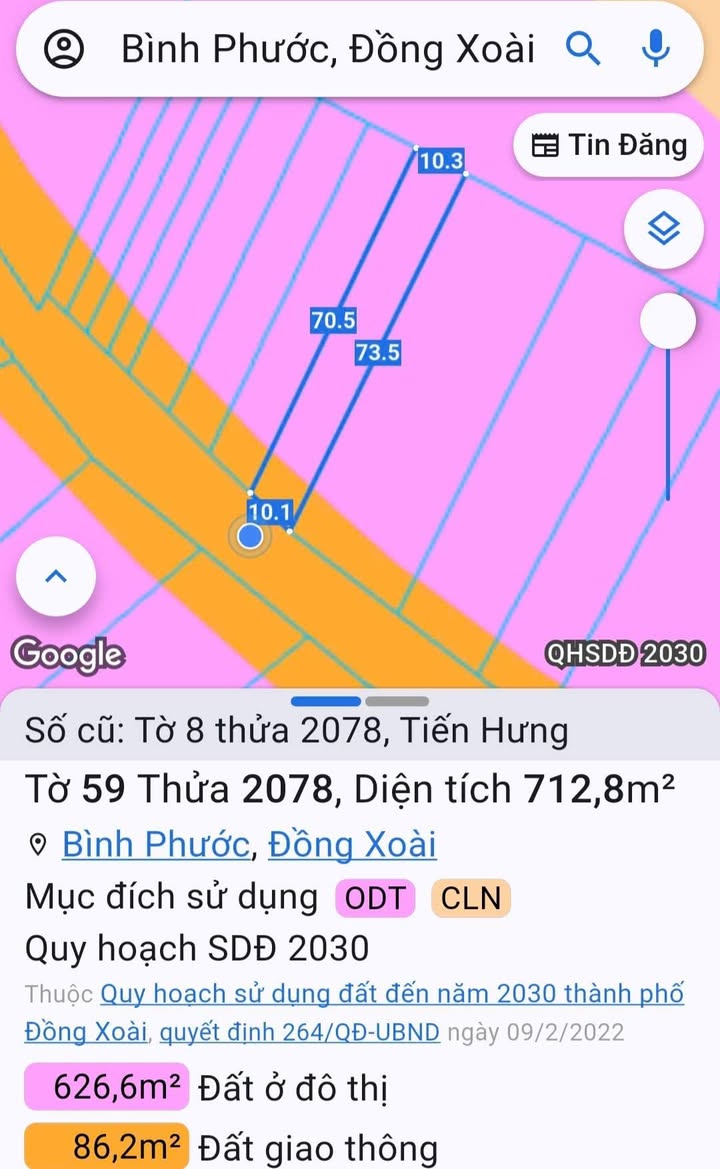 Đất nền Tiến Hưng Đồng Xoài 750m² giá 1.5 tỷ - Cơ hội đầu tư tuyệt vời!