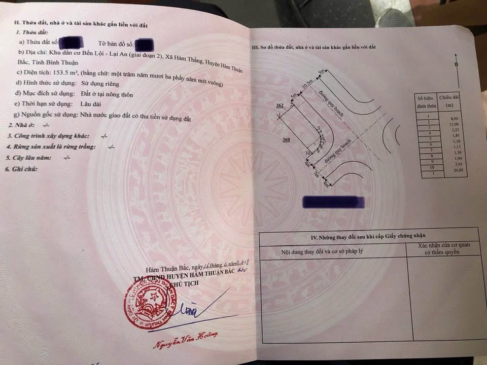 Đất thổ cư lô góc đường Bến Lội Hàm Thắng 153,5m² - Sổ hồng sang tên ngay!