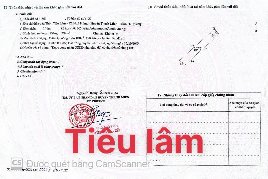 Đất Mặt Đường Xã Ngũ Hùng 141m² giá 1.7 tỷ - Sổ hồng chính chủ, đầu tư sinh lời!